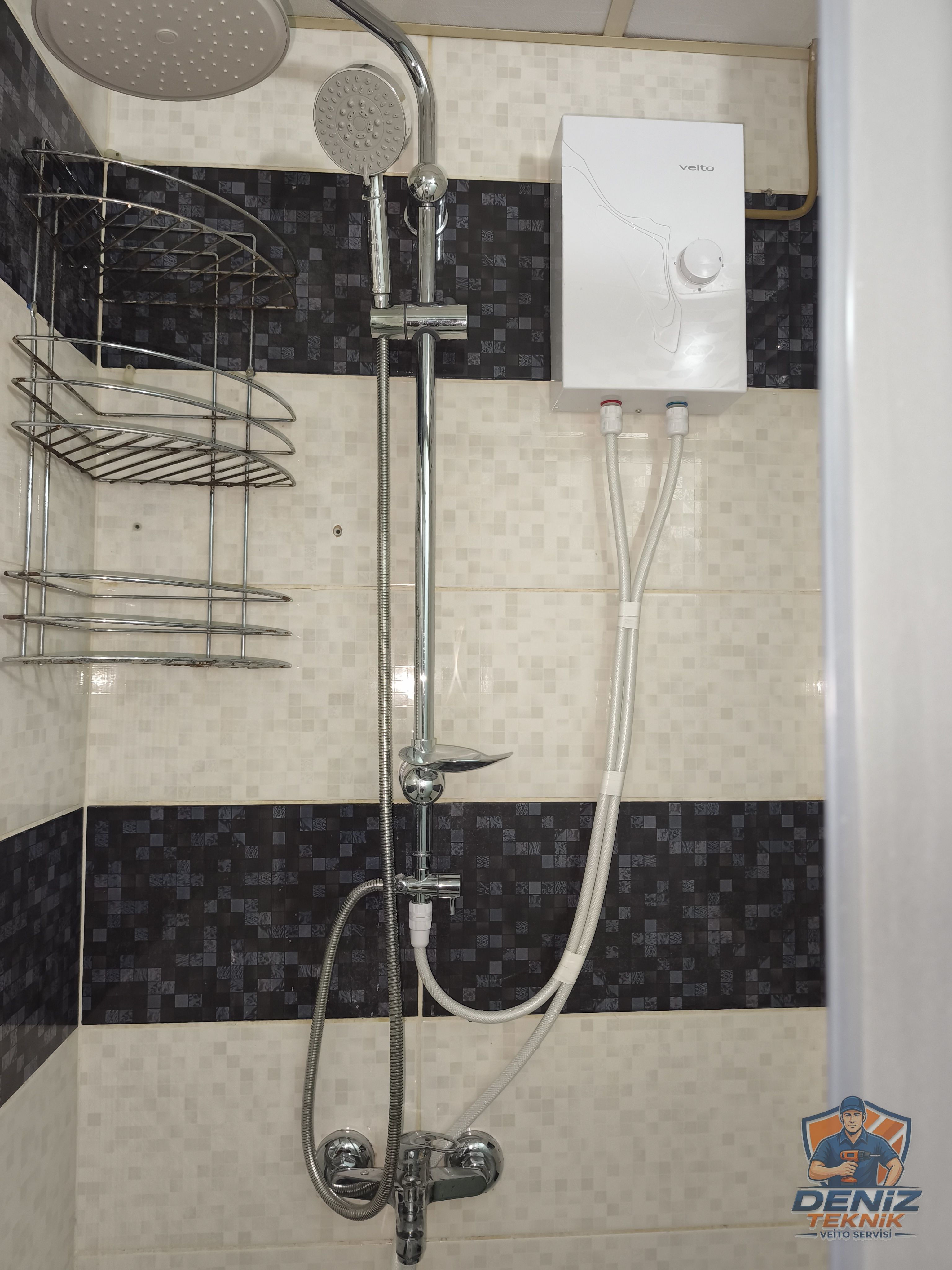 Veito V1200/Glow duş tipi ani su ısıtıcı duşa duvar montajı ve el duşu bağlantısı